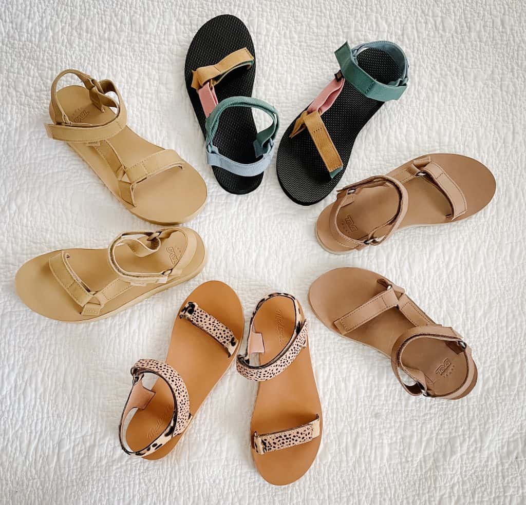 Teva tan 2024 leather sandals